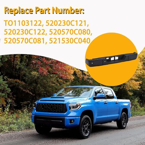 Rear Step Bumper Assembly Compatible with 2014 2015 2016 2017 2018 2019 2020 2021 Toyota Tundra without Park Sensor Holes Steel Black Back Bumper Replacement for TO1103121 in Saudi Arabia