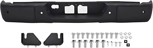 Rear Step Bumper Assembly Compatible with 2014 2015 2016 2017 2018 2019 2020 2021 Toyota Tundra without Park Sensor Holes Steel Black Back Bumper Replacement for TO1103121 in Saudi Arabia