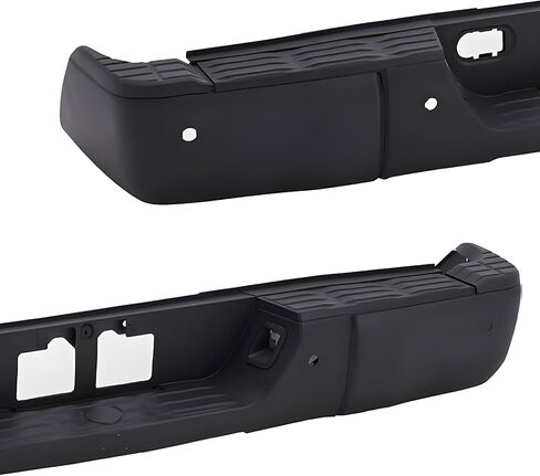 Rear Step Bumper Assembly Compatible with 2014 2015 2016 2017 2018 2019 2020 2021 Toyota Tundra without Park Sensor Holes Steel Black Back Bumper Replacement for TO1103121 in Saudi Arabia