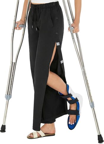 Women’s Post Surgery Tear Away Pants, Easy Dressing Side Open Magnetic Breakaway Sweatpants with Pockets, Loose Fit in Saudi Arabia