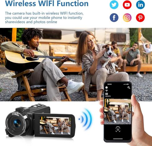 8K فيديو كاميرا كاميرا كاميرا الفيديو ، 64 ميجابكسل ، كاميرا Vlogging Vision Vision ، 18x Zoom 3.0 "شاشة WiFi Camcorder لـ YouTube مع الميكروفون ، وغطاء العدسة ، و stablizer ، وبطاقة SD 64GB ، وبطارية واحدة 4500 مللي أمبير في الساعة in Kuwait