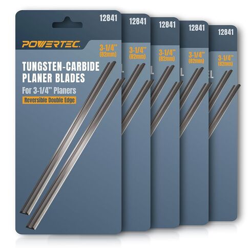 POWERTEC 12841-P5 3-1/4" Tungsten Carbide Hand Held Planer Blades Replacement for Black&Decker, Bosch, DeWalt, Hitachi, Makita, Porter Cable, Ryobi, Stanley, Wen - Set of 10 in Saudi Arabia