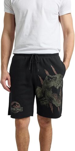 شورت بيجامة نوم أسود للرجال من Jurassic Park T-Rex & Logo in Saudi Arabia