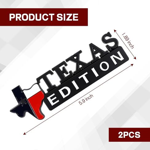 Hovom 2PCS Texas Edition شعار للسيارات، شارات معدنية ثلاثية الأبعاد لشارة تكساس للسيارات، ملصق نجمة وحيدة ذاتية اللصق لمصد صندوق السيارة، ملحقات السيارة للديكور الخارجي العالمي (فضي) in Kuwait