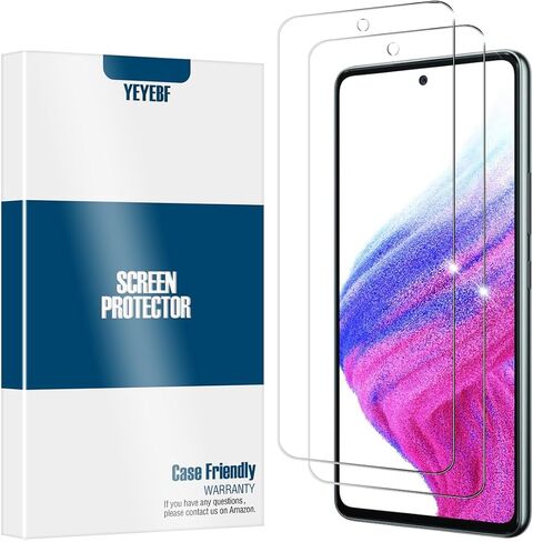 YEYEBF Galaxy A53 5G Premium Tempered Glass + Camera Lens Protectors, [2 + 2 Pack] [Anti-scratch] [3D Glass] [Case-Friendly] Screen Protector in Saudi Arabia