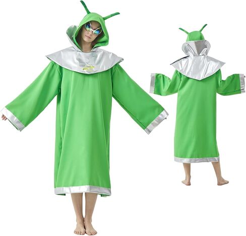 Adult Alien Costume Cosplay Cloak Robe Halloween Cartoon Alien Cape Women Men in Kuwait