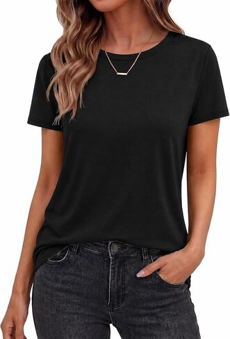 TNNZEET Tshirts for Women - Short Sleeve Spring Summer Tops Loose Fit Shirts Casual Clothes Basic Tees for Vacation 2026 in Saudi Arabia
