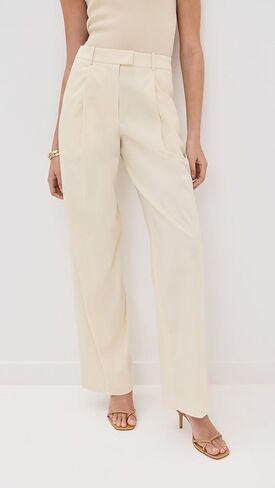 Another Tomorrow Women's Cotton Gabardine Relaxed Wide Leg Pants in Saudi Arabia