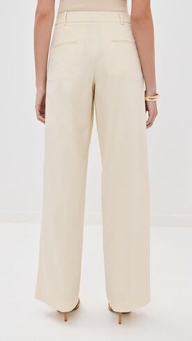 Another Tomorrow Women's Cotton Gabardine Relaxed Wide Leg Pants in Saudi Arabia