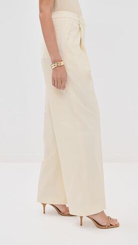 Another Tomorrow Women's Cotton Gabardine Relaxed Wide Leg Pants in Saudi Arabia