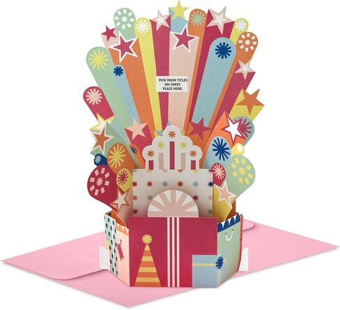 بطاقة كعكة عيد ميلاد منبثقة قابلة للتخصيص من Hallmark Paper Wonder Pick-a-Number وقطعة مركزية (قصاصات زرقاء وخضراء) in Saudi Arabia