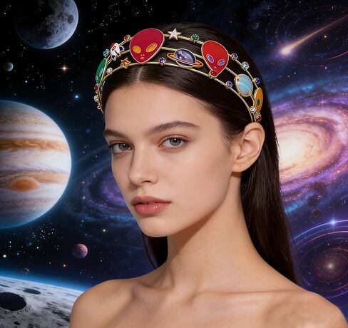 HEIDKRUEGER Alien Headband Cyberpunk Alien Costume Accessory Y2K Colors Space Bopper Headband for Women Men Cosplay Hair Hoop (Space Alien) in Saudi Arabia