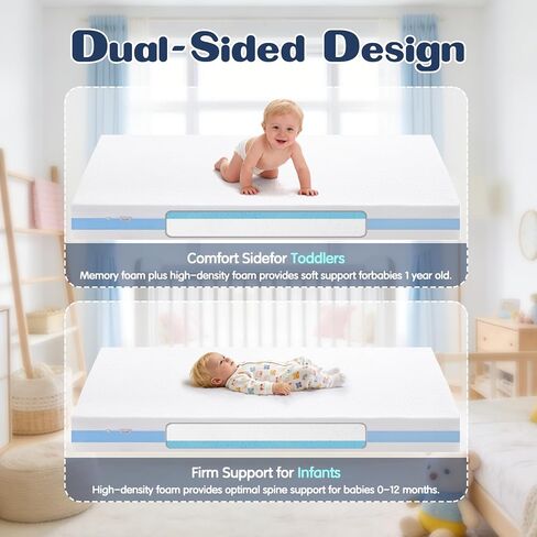 حزمة ولعب مراتب وسادة ، 38 "x26" رغوة الذاكرة حزمة ثنائية على الوجهين n play مراتب للطفل الصغير ، مرتبة سرير الأطفال الناعمة للتنفس من أجل Pack n Play Playpen مع غطاء قابل للغسل الآلة in Kuwait