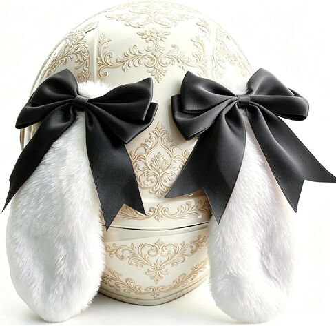Lecherri Rabbit Ears for Helmet 2PCS Helmet Accessories Helmet Bunny Ears Decoration for Motorcycle Helmet Bicycle Helmet Ski Helmet for Party Christmas(Helmet Not Included) in Saudi Arabia