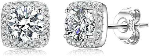 925 Sterling Silver Square Stud Earrings, Small And Exquisite Cubic Zirconia Earring, Lightweight And Hypoallergenic, Fashion Jewelry Gifts, Suitable For Women To Wear On Weddings And Anniversaries in Saudi Arabia