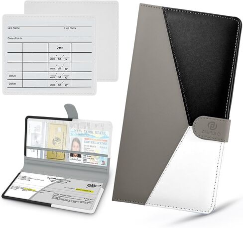 PL ZMPWLQ Vehicle-Glove-Box-Organizer,Car-Registration-and-Insurance-Holder with Magnetic Closure PU Leather Car-Document-Holder for Cards Car Wallet Black in Saudi Arabia