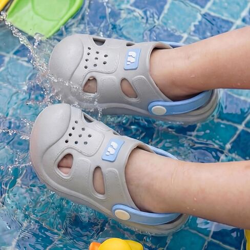 Kids Clogs Garden Shoes - Lightweight Slip-On Sandals for Boys & Girls - Non-Slip Quick-Dry Beach Water Shoes with Adjustable Heel Strap in Saudi Arabia