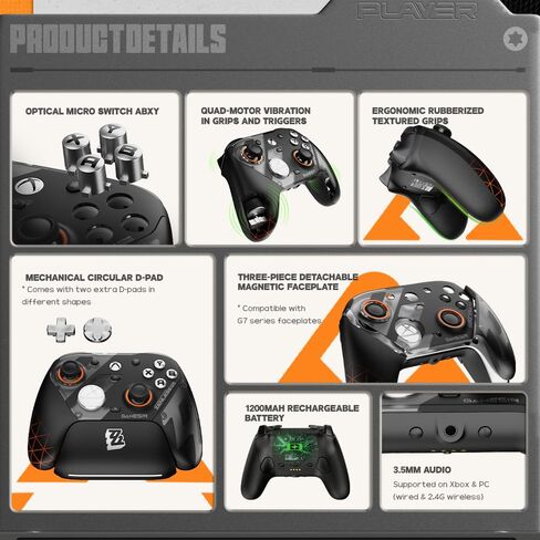 وحدة تحكم الألعاب اللاسلكية GameSir G7 Pro - مرخصة رسميًا لأجهزة Xbox Series X|S وXbox One وWindows PC وAndroid وعصا التحكم TMR ومعدل الاقتراع 1000 هرتز وقاعدة الشحن - إصدار Zenless Zone Zero in Kuwait