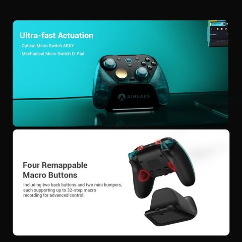 وحدة تحكم لاسلكية GameSir G7 Pro 8K للكمبيوتر الشخصي، إصدار Aimlabs - معدل اقتراع 8000 هرتز سلكي و2.4 جيجا، عصا تحكم TMR مضادة للالتصاق، مشغلات تناظرية لتأثير Hall، لوحة ألعاب للرياضات الإلكترونية لأجهزة الكمبيوتر التي تعمل بنظام Windows مع صوت 3.5 مم in Kuwait