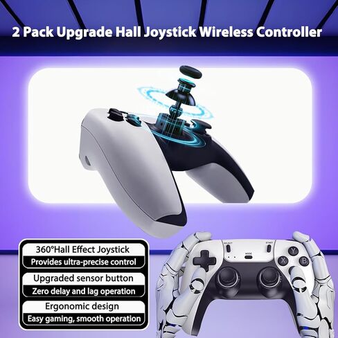 ANGFA 2026 NEW Wireless Retro Gaming Console Built-in 20,000+ Games and 23 Emulators, Plug & Play Retro Game Console Pro with HD 4K Output & Dual 2.4G Controllers, Nostalgic Gaming Stick (64-GB) in Kuwait