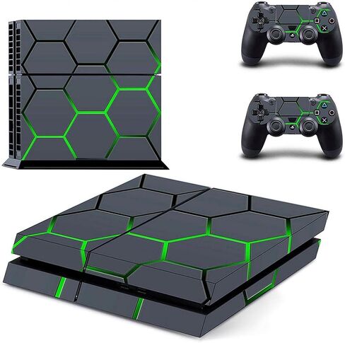 CALANDIS® ملصق جلدي هندسي لمجموعة ملصقات وحدة التحكم PS4 PlayStation 4 | ملصقات وملصقات للواجهات | ملحقات ألعاب الفيديو in Kuwait