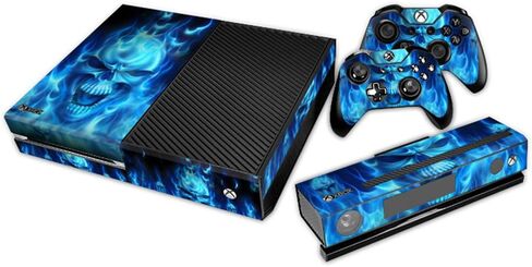 CALANDIS™ غطاء ملصق جلدي على شكل جمجمة زرقاء لوحدة تحكم Xbox One Kinect 2 | ملصقات وملصقات للواجهات | ملحقات ألعاب الفيديو in Kuwait