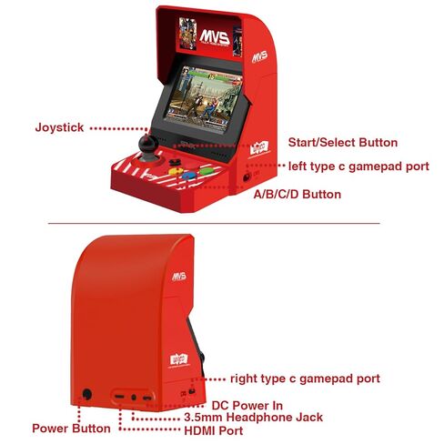 مجموعة ألعاب UNICO MVS Mini Arcade واثنين من لوحات الألعاب، و45 لعبة SNK كلاسيكية محملة مسبقًا: The King of The Fighters/Metal SLUG والمزيد in Kuwait