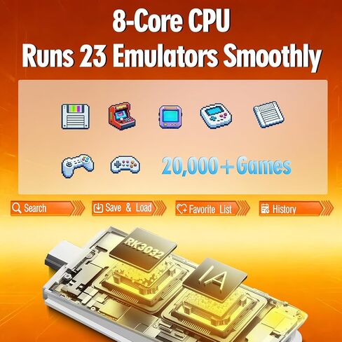 ترقية وحدة تحكم الألعاب الرجعية 2026 مع 20000 لعبة، ومخرج 4K HDMI وتخزين 64 جيجابايت، وتوصيل وتشغيل ألعاب الفيديو للتلفزيون، هدية مثالية للأطفال والكبار in Kuwait