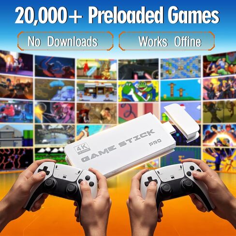 ترقية وحدة تحكم الألعاب الرجعية 2026 مع 20000 لعبة، ومخرج 4K HDMI وتخزين 64 جيجابايت، وتوصيل وتشغيل ألعاب الفيديو للتلفزيون، هدية مثالية للأطفال والكبار in Kuwait