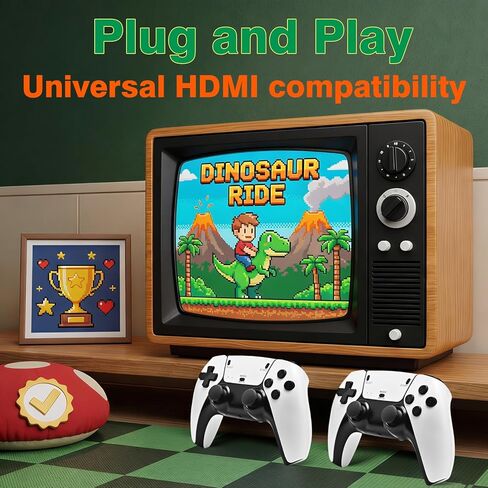 2026 ترقية وحدة تحكم Game Stick الرجعية مع أكثر من 20000 لعبة، 4K HDMI التوصيل وتشغيل ألعاب الفيديو للتلفزيون، وحدات تحكم لاسلكية 2.4 جيجا هرتز، 64 جيجا بايت 23 محاكي وحدة تحكم للحفلات العائلية، هدية لمحبي الألعاب القديمة والأطفال in Kuwait