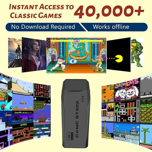 وحدة تحكم ألعاب HRYYDS 2026 Retro بدقة 4K HDMI مع أكثر من 40,000 لعبة فيديو كلاسيكية مدمجة - عصا ألعاب التوصيل والتشغيل للتلفزيون مع وحدتي تحكم لاسلكيتين | 23 محاكي يدعم 64 جيجابايت in Kuwait