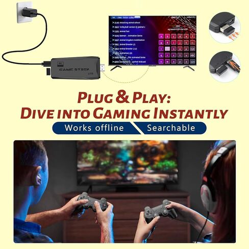 وحدة تحكم ألعاب HRYYDS 2026 Retro بدقة 4K HDMI مع أكثر من 40,000 لعبة فيديو كلاسيكية مدمجة - عصا ألعاب التوصيل والتشغيل للتلفزيون مع وحدتي تحكم لاسلكيتين | 23 محاكي يدعم 64 جيجابايت in Kuwait