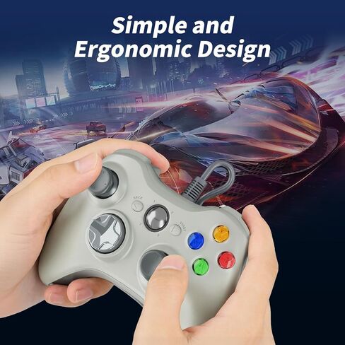 Zamia 2 Pack وحدة تحكم سلكية لأجهزة Xbox 360، متوافقة مع Xbox 360/PC Windows 10/8/7، مع عصا تحكم مطورة، اهتزاز مزدوج، مقبس سماعة رأس 2.5 مم in Kuwait