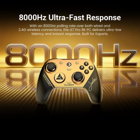 وحدة تحكم الألعاب اللاسلكية GameSir G7 Pro 8K للكمبيوتر الشخصي، معدل الاقتراع 8000 هرتز، عصا التحكم من الجيل الثاني TMR، لوحة ألعاب ذات زمن استجابة منخفض للغاية مع مشغلات تأثير القاعة، وحدة تحكم احترافية للألعاب التنافسية - إصدار Champion in Kuwait
