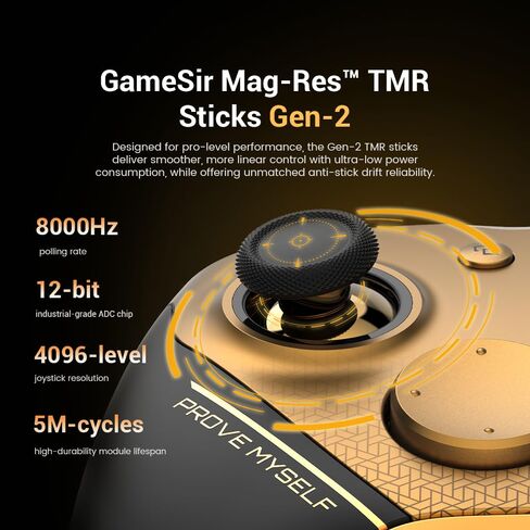 وحدة تحكم الألعاب اللاسلكية GameSir G7 Pro 8K للكمبيوتر الشخصي، معدل الاقتراع 8000 هرتز، عصا التحكم من الجيل الثاني TMR، لوحة ألعاب ذات زمن استجابة منخفض للغاية مع مشغلات تأثير القاعة، وحدة تحكم احترافية للألعاب التنافسية - إصدار Champion in Kuwait