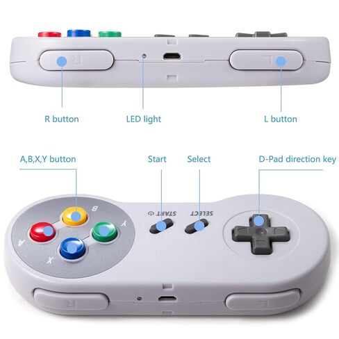 KIWITATA Wireless Controller for SNES Original Console, 2.4GHz Wireless Remote Gamepad for SNES Entertainment System Console&Windows PC(7/8/10/11)& Raspberry Pi in Kuwait