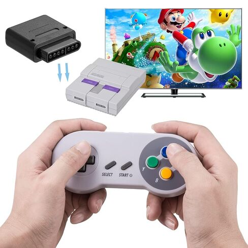 KIWITATA Wireless Controller for SNES Original Console, 2.4GHz Wireless Remote Gamepad for SNES Entertainment System Console&Windows PC(7/8/10/11)& Raspberry Pi in Kuwait