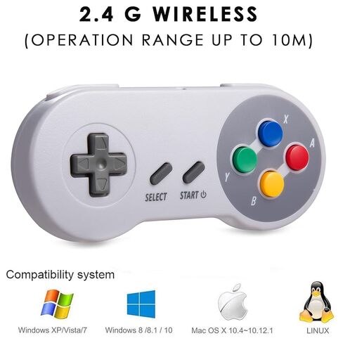 KIWITATA Wireless Controller for SNES Original Console, 2.4GHz Wireless Remote Gamepad for SNES Entertainment System Console&Windows PC(7/8/10/11)& Raspberry Pi in Kuwait