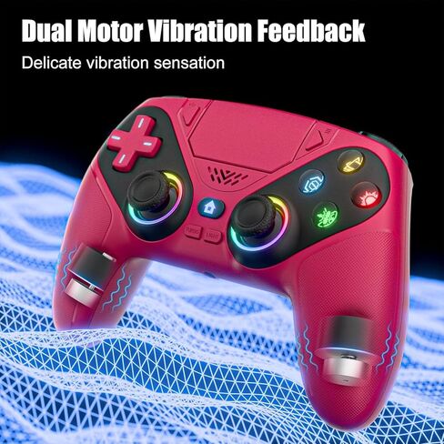 Nonbliep LED for PS5 Controller, for PS5 Slim/Pro/PC, Wireless Controller with 9 Colors RGB Light/Dual Vibration/Turbo/3.5mm Audio Jack/Speaker/Programmable for Playstation 5 Controller in Kuwait
