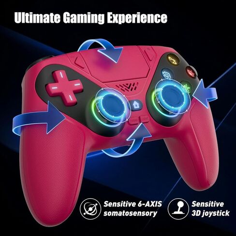 Nonbliep LED for PS5 Controller, for PS5 Slim/Pro/PC, Wireless Controller with 9 Colors RGB Light/Dual Vibration/Turbo/3.5mm Audio Jack/Speaker/Programmable for Playstation 5 Controller in Kuwait