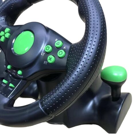 عجلة قيادة السباق مع دواسات ومحولات، وحدة تحكم بالاهتزاز لـ 360، PS3، PS2، الكمبيوتر الشخصي، عجلة سباق اهتزاز تدور 180 درجة in Kuwait