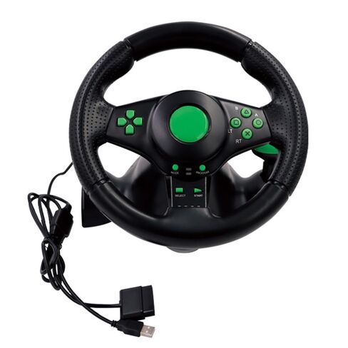 عجلة قيادة السباق مع دواسات ومحولات، وحدة تحكم بالاهتزاز لـ 360، PS3، PS2، الكمبيوتر الشخصي، عجلة سباق اهتزاز تدور 180 درجة in Kuwait