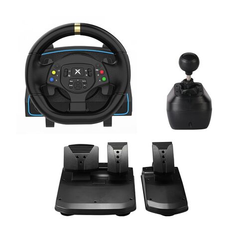عجلة سباق DOYO، عجلة قيادة ألعاب Sim Racing 1080 درجة مع 3 دواسات وحزمة ناقل الحركة للكمبيوتر الشخصي، عجلة قيادة الكمبيوتر التعريفي المغناطيسي مع ردود فعل الاهتزاز، حساسية قابلة للتعديل in Kuwait