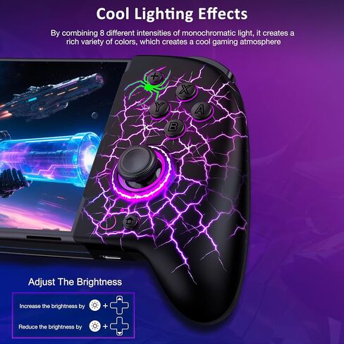 وحدات تحكم التبديل LIFUFUTEE، استبدال وحدة التحكم اللاسلكية Switch Pro لجهاز تحكم Nintendo Switch / OLED، وحدة تحكم Joypad من قطعة واحدة ذات تأثير القاعة مع اهتزاز قابل للبرمجة / مزدوج / توربو / تنبيه in Kuwait