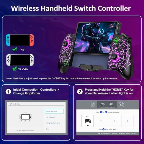 وحدات تحكم التبديل LIFUFUTEE، استبدال وحدة التحكم اللاسلكية Switch Pro لجهاز تحكم Nintendo Switch / OLED، وحدة تحكم Joypad من قطعة واحدة ذات تأثير القاعة مع اهتزاز قابل للبرمجة / مزدوج / توربو / تنبيه in Kuwait