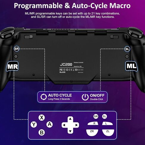 وحدات تحكم التبديل LIFUFUTEE، استبدال وحدة التحكم اللاسلكية Switch Pro لجهاز تحكم Nintendo Switch / OLED، وحدة تحكم Joypad من قطعة واحدة ذات تأثير القاعة مع اهتزاز قابل للبرمجة / مزدوج / توربو / تنبيه in Kuwait