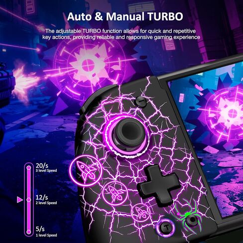 وحدات تحكم التبديل LIFUFUTEE، استبدال وحدة التحكم اللاسلكية Switch Pro لجهاز تحكم Nintendo Switch / OLED، وحدة تحكم Joypad من قطعة واحدة ذات تأثير القاعة مع اهتزاز قابل للبرمجة / مزدوج / توربو / تنبيه in Kuwait