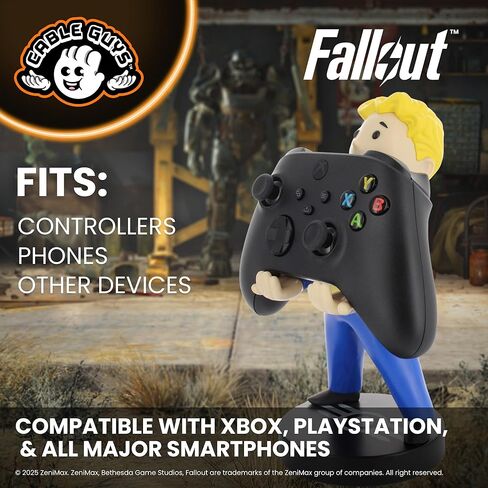 حامل وحدة التحكم Cableguys Fallout Vault Boy وحامل الهاتف - ملحقات إعداد الألعاب للمكتب وغرفة الألعاب، حامل وحدة التحكم المتوافق مع أجهزة Xbox وPlayStation ومعظم وحدات التحكم في الألعاب القياسية in Kuwait
