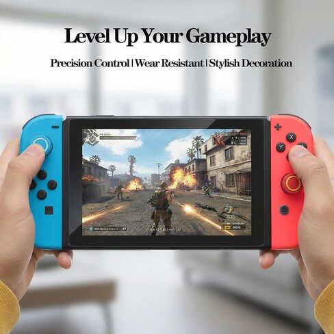 20 قطعة من مقابض الإبهام المصنوعة من السيليكون وأغطية عصا التحكم لملحقات وحدات تحكم Nintendo Switch/OLED/Lite JoyCon | 10 ألوان، مضادة للانزلاق، مضادة للخدش، وتجربة ألعاب محسنة in Kuwait