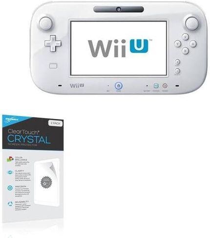 واقي شاشة BoxWave متوافق مع لوحة ألعاب Nintendo Wii U - ClearTouch Crystal (عبوتان)، غلاف فيلم HD - واقي من الخدوش in Kuwait